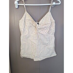 Old Navy Women's Gingham Tie-Front Cami Yellow & White - Size Small